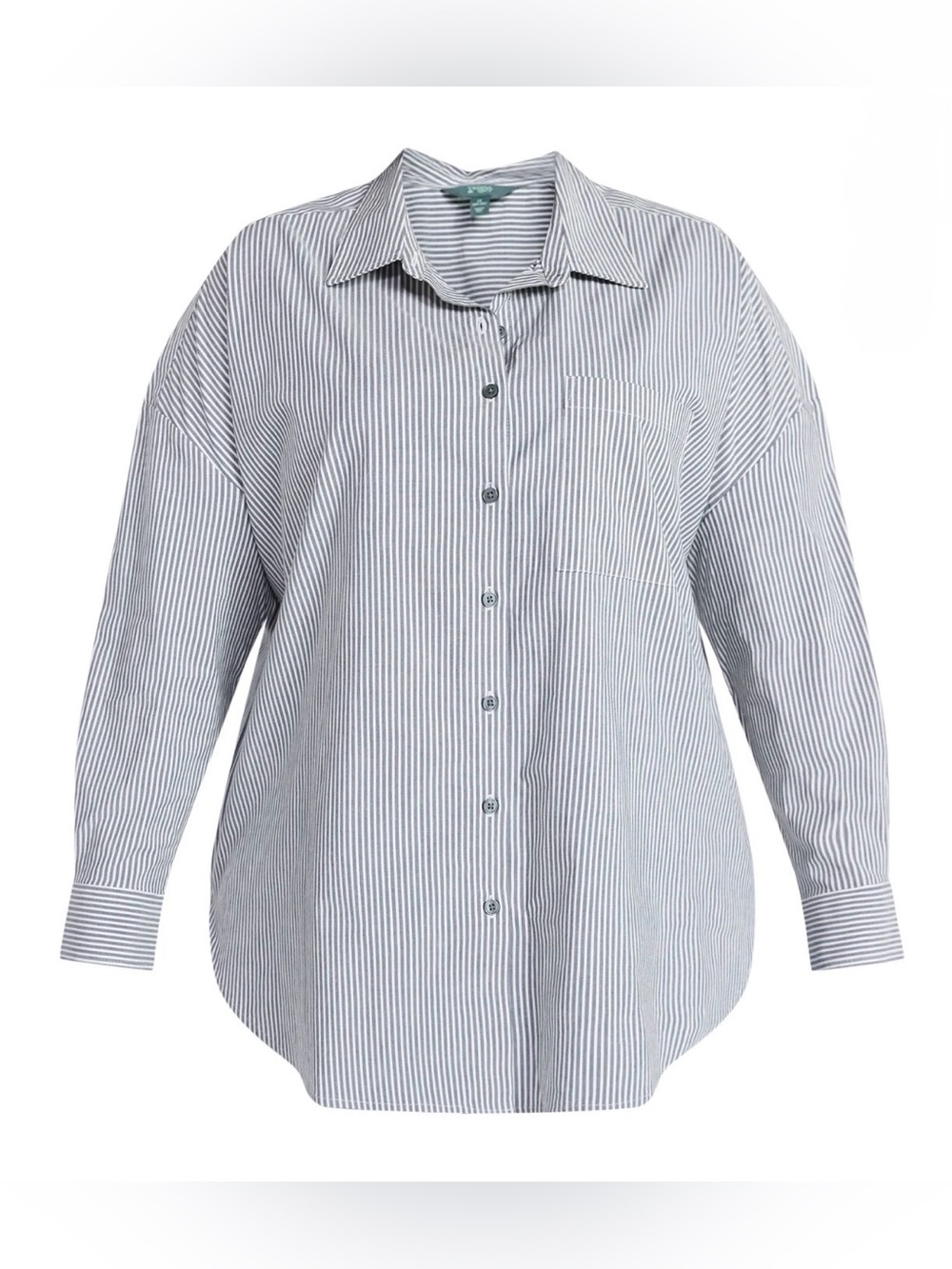 Terra & Sky Women's Plus Size 2X (20W-22W) Oversized Boyfriend Button Down Shirt